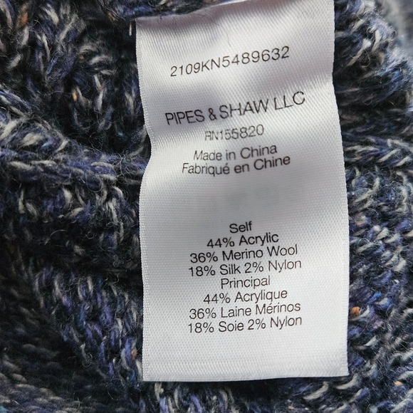 Veronica Beard Collina Heathered Blue Cable Knit Turtleneck Sweater Vest M/L - Picture 7 of 11